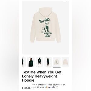 Text Me When You Get Lonely Heavyweight Hoodie
